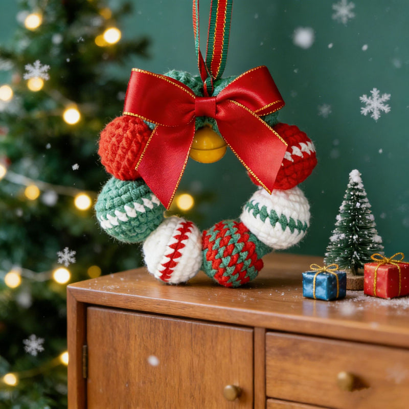 4" Handmade Wool Pomander Christmas Ornament - Holiday Balls (1" Each) for Tree, Gift Wrapping, Car Mirror & DIY Decor
