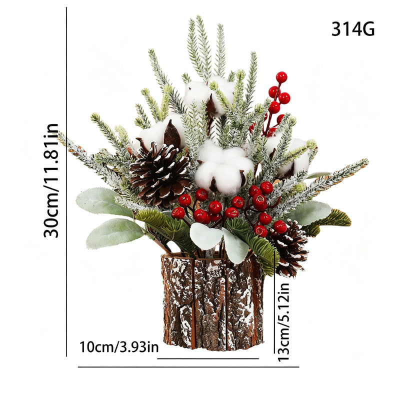 12" Mini Faux Christmas Tree Decor, 10" Wide Realistic Tabletop Pine with Lifelike Detail, Perfect for Holiday Centerpieces, Wedding Decor & Festive Home Accents