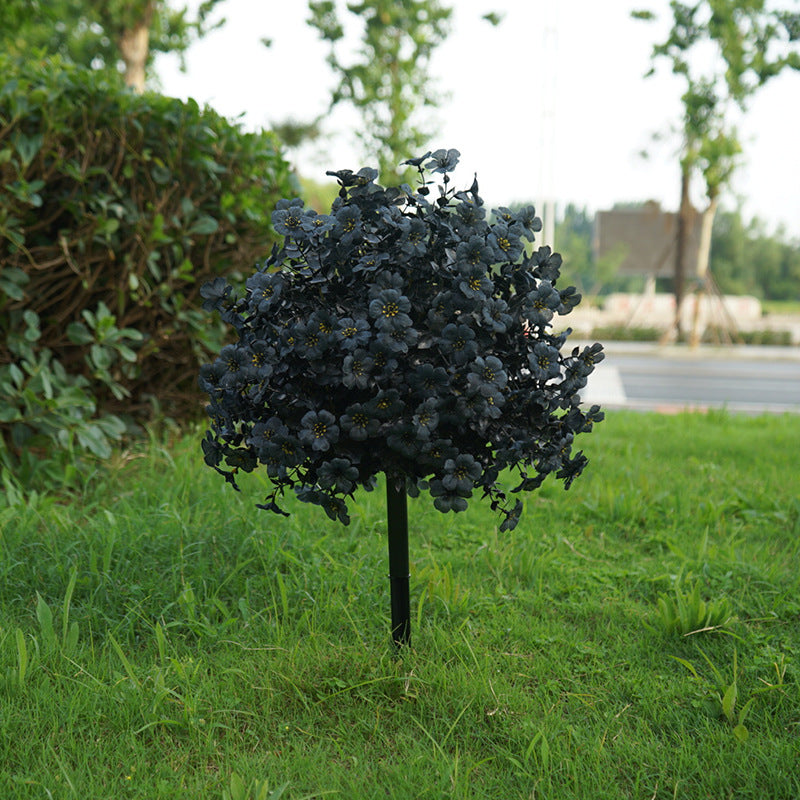 Black Violet Artificial Flowers - 22" Fall Halloween Faux Florals for Outdoor Garden, Home Decor, Weddings & Events (250 Blooms per Bunch)