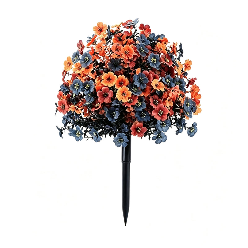 Black Violet Artificial Flowers - 22" Fall Halloween Faux Florals for Outdoor Garden, Home Decor, Weddings & Events (250 Blooms per Bunch)