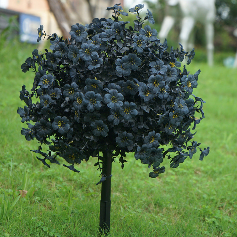 Black Violet Artificial Flowers - 22" Fall Halloween Faux Florals for Outdoor Garden, Home Decor, Weddings & Events (250 Blooms per Bunch)