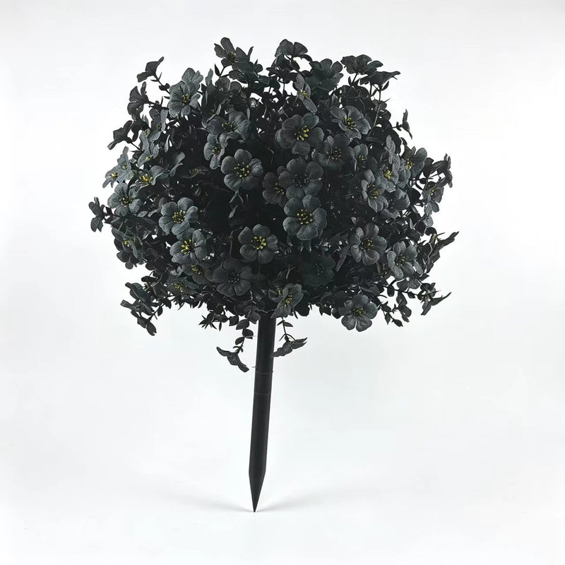 Black Violet Artificial Flowers - 22" Fall Halloween Faux Florals for Outdoor Garden, Home Decor, Weddings & Events (250 Blooms per Bunch)