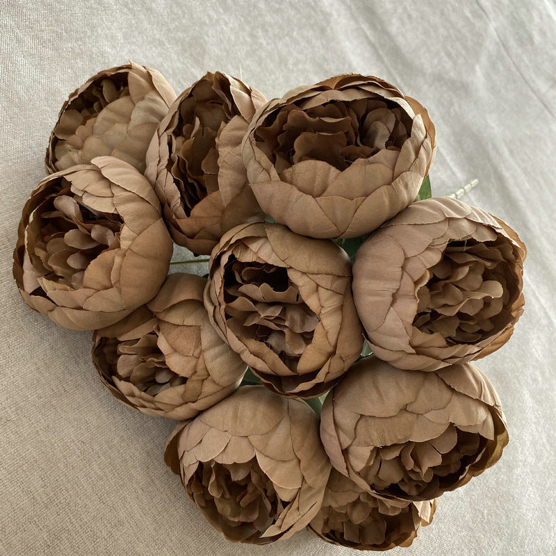 Peony Stems, Set of 10 Artificial Peony Flowers, 19" Tall with 3" Blooms, Modern Home Decor, Wedding Centerpieces, DIY Floral Arrangements