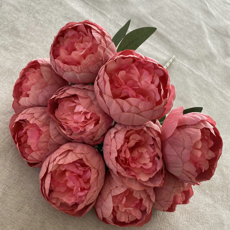 Peony Stems, Set of 10 Artificial Peony Flowers, 19" Tall with 3" Blooms, Modern Home Decor, Wedding Centerpieces, DIY Floral Arrangements
