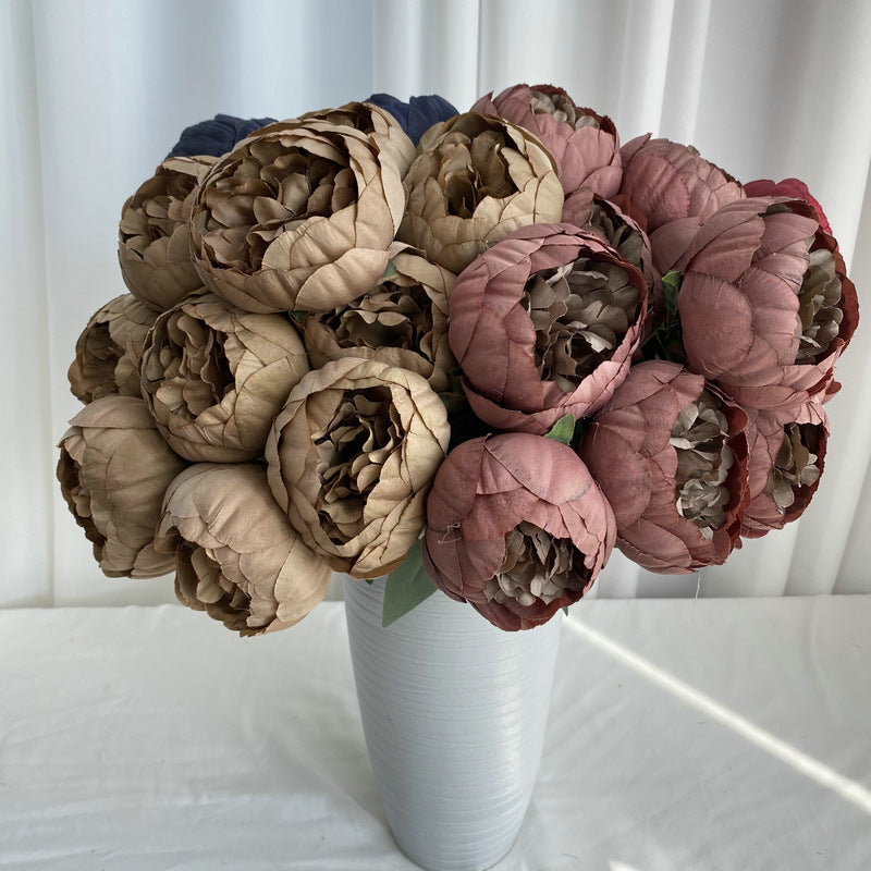 Peony Stems, Set of 10 Artificial Peony Flowers, 19" Tall with 3" Blooms, Modern Home Decor, Wedding Centerpieces, DIY Floral Arrangements