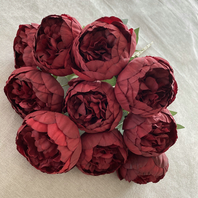 Peony Stems, Set of 10 Artificial Peony Flowers, 19" Tall with 3" Blooms, Modern Home Decor, Wedding Centerpieces, DIY Floral Arrangements