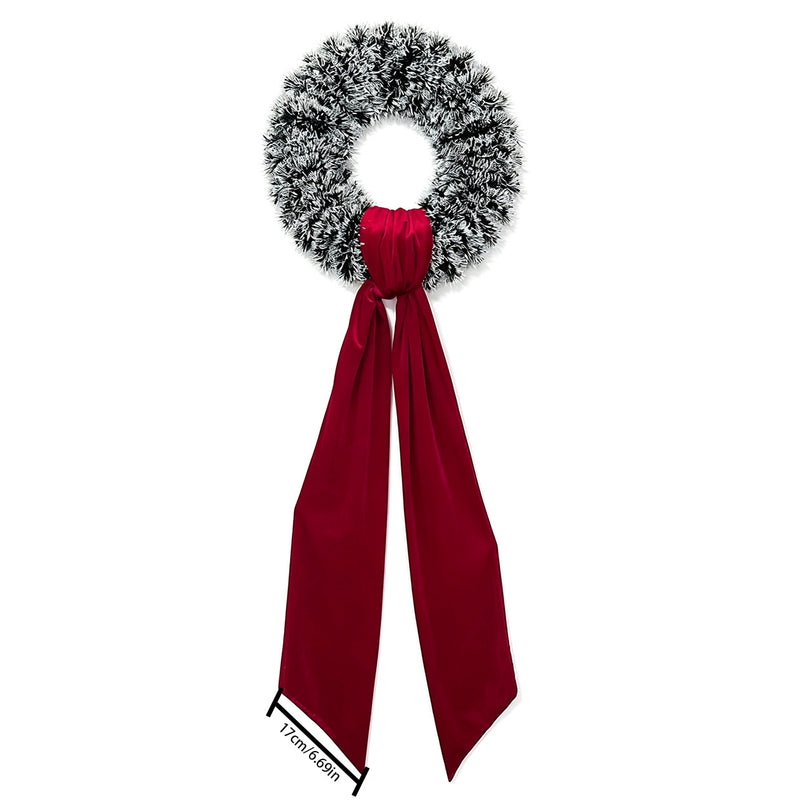 Christmas Velvet Ribbon Garland, 82" Long x 6.5" Wide Decorative Bow, Holiday Party Decor, DIY Wreaths, Wedding & Home Decoration