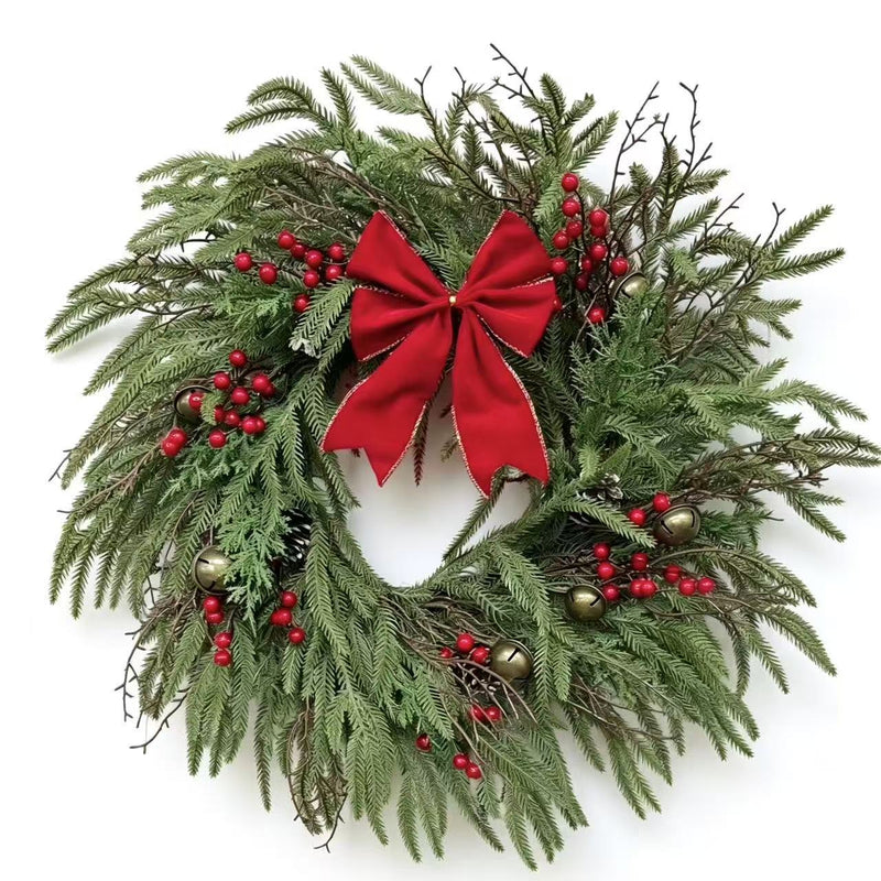 Realistic Artificial Pinecone & Berry Wreath, Soft-Touch Material, Holiday Decor, Christmas, Winter Wedding, Home Decor
