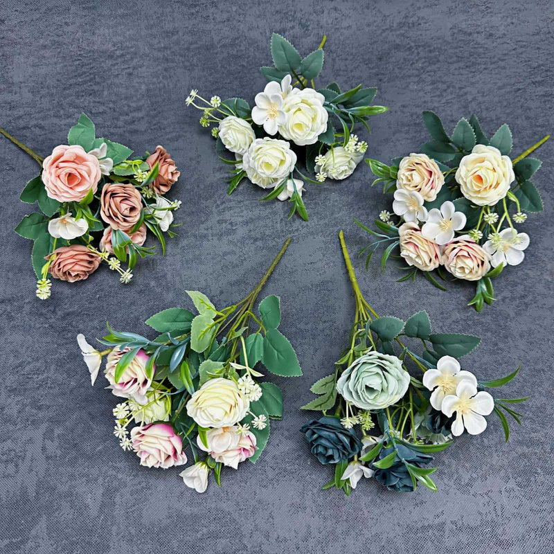 Realistic Silk Roses, 2 Stems, 11" Tall, Perfect for Weddings, Home Decor, and Vase Arrangements