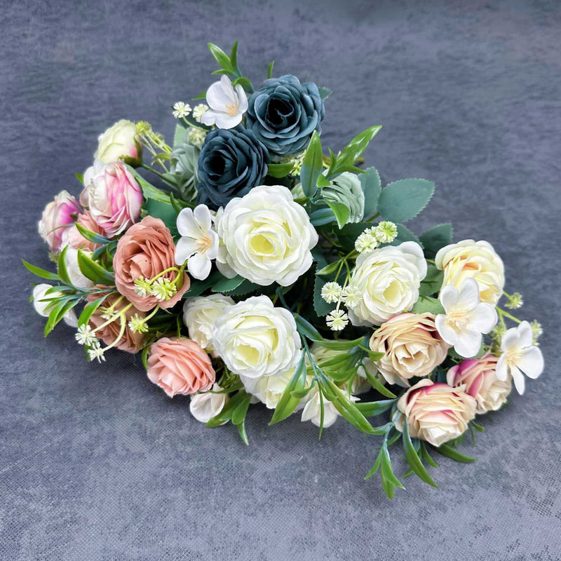 Realistic Silk Roses, 2 Stems, 11" Tall, Perfect for Weddings, Home Decor, and Vase Arrangements