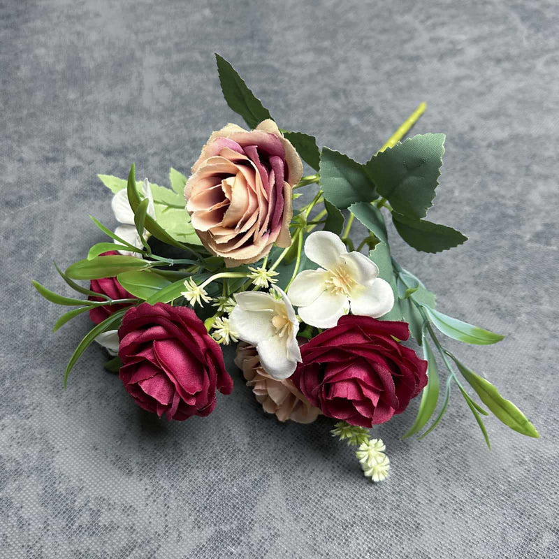 Realistic Silk Roses, 2 Stems, 11" Tall, Perfect for Weddings, Home Decor, and Vase Arrangements