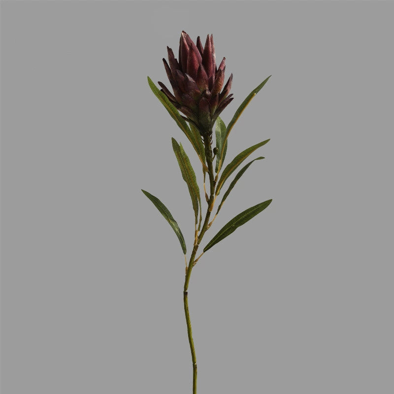 Artificial Protea Flower Stem, 25" Tall with 4.5" Bloom,  for Vase Arrangements, Wedding Centerpieces & Home Decor, Burgundy & Dusty Pink Options
