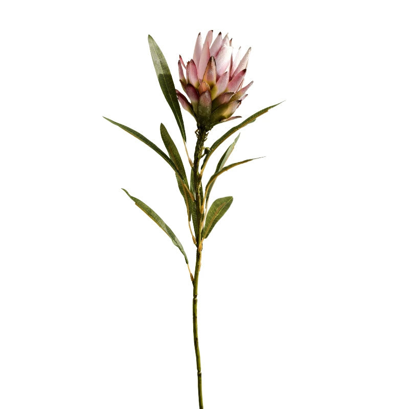 Artificial Protea Flower Stem, 25" Tall with 4.5" Bloom,  for Vase Arrangements, Wedding Centerpieces & Home Decor, Burgundy & Dusty Pink Options