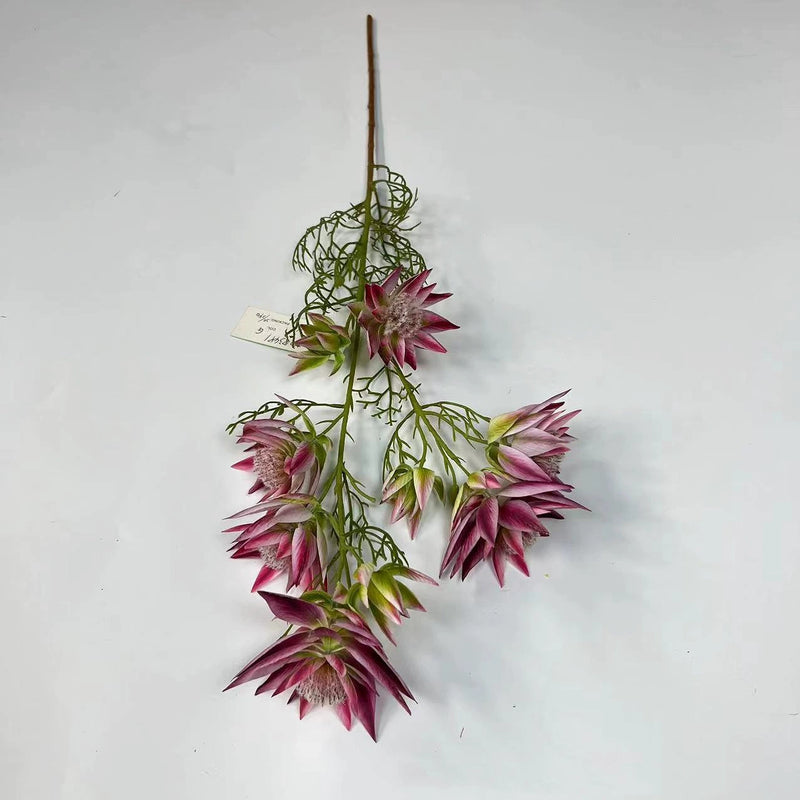 27" Realistic Snow Lotus Artificial Flowers, 6 Stems Bendable Stalk, Modern Home Decor, Wedding Centerpiece, DIY Floral Arrangement - Purple, Mint, Green, Pink, Rose