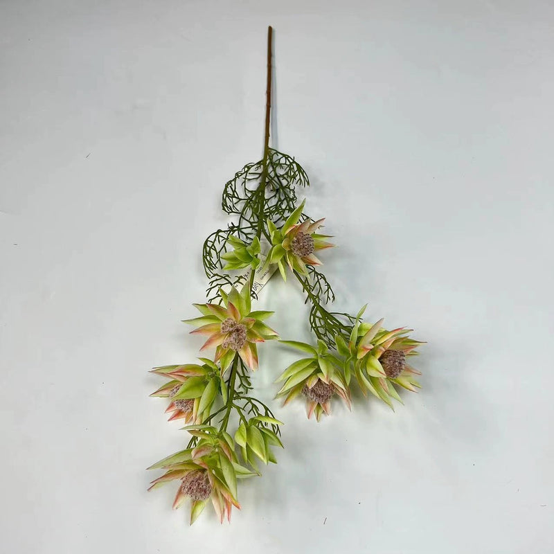 27" Realistic Snow Lotus Artificial Flowers, 6 Stems Bendable Stalk, Modern Home Decor, Wedding Centerpiece, DIY Floral Arrangement - Purple, Mint, Green, Pink, Rose