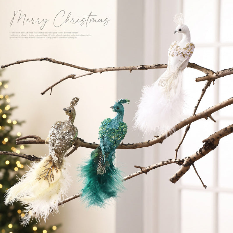 Realistic Peacock Decor, 9" Long, 3" Wide, Foam Material, Perfect for Home Decor, Weddings, and Seasonal Displays