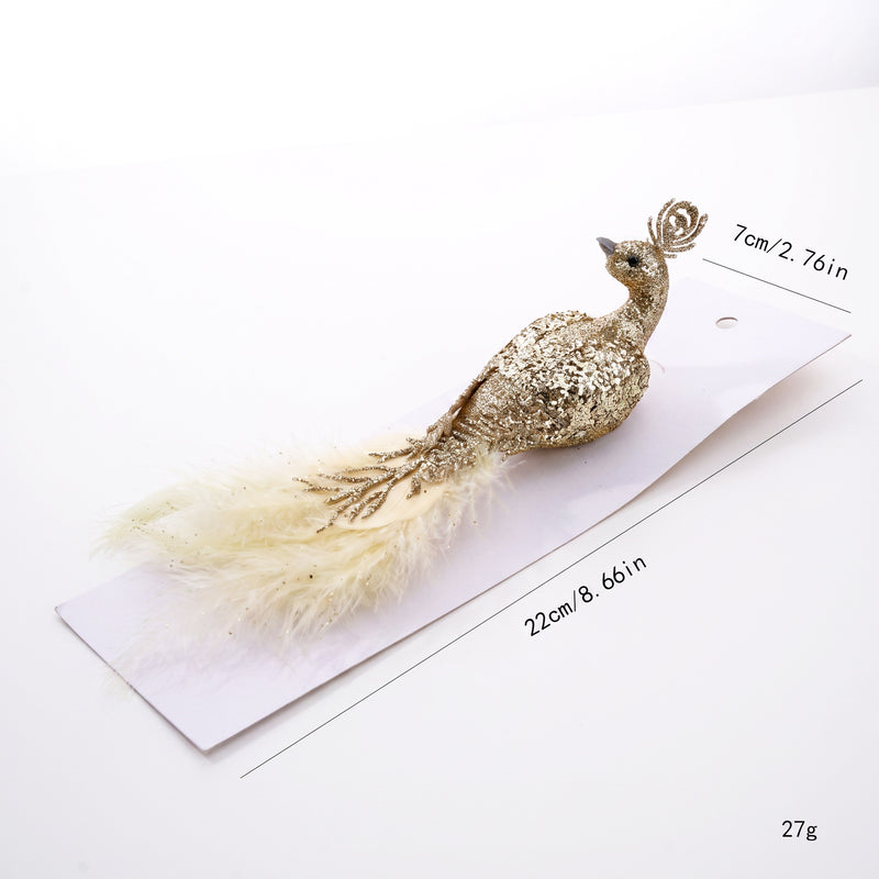 Realistic Peacock Decor, 9" Long, 3" Wide, Foam Material, Perfect for Home Decor, Weddings, and Seasonal Displays