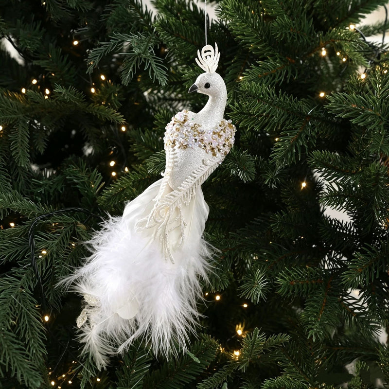 Realistic Peacock Decor, 9" Long, 3" Wide, Foam Material, Perfect for Home Decor, Weddings, and Seasonal Displays