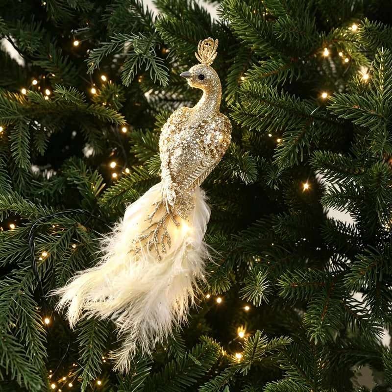 Realistic Peacock Decor, 9" Long, 3" Wide, Foam Material, Perfect for Home Decor, Weddings, and Seasonal Displays