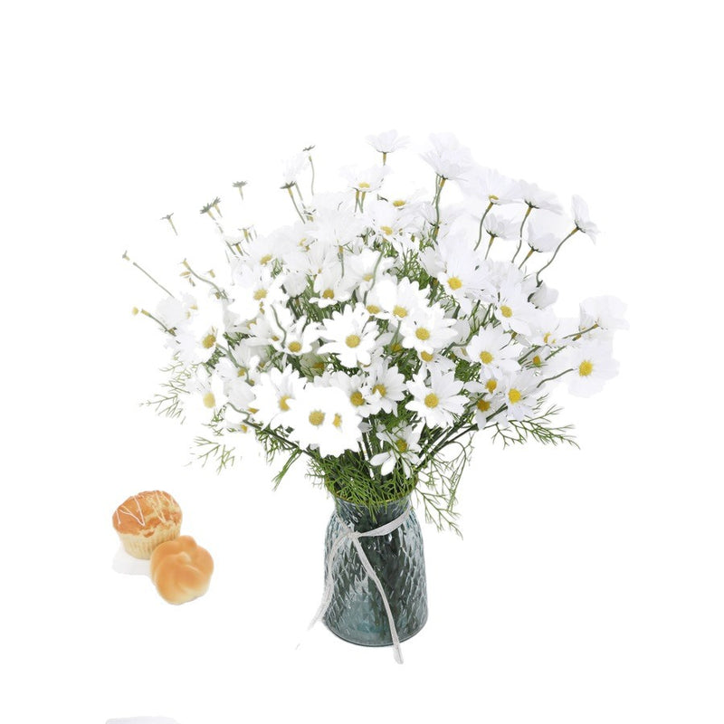 20" Realistic Silk Daisy Stems, 5-Pack - Floral Arrangements, Wedding Centerpieces, Home Decor, Vase Fillers, Bulk Wholesale