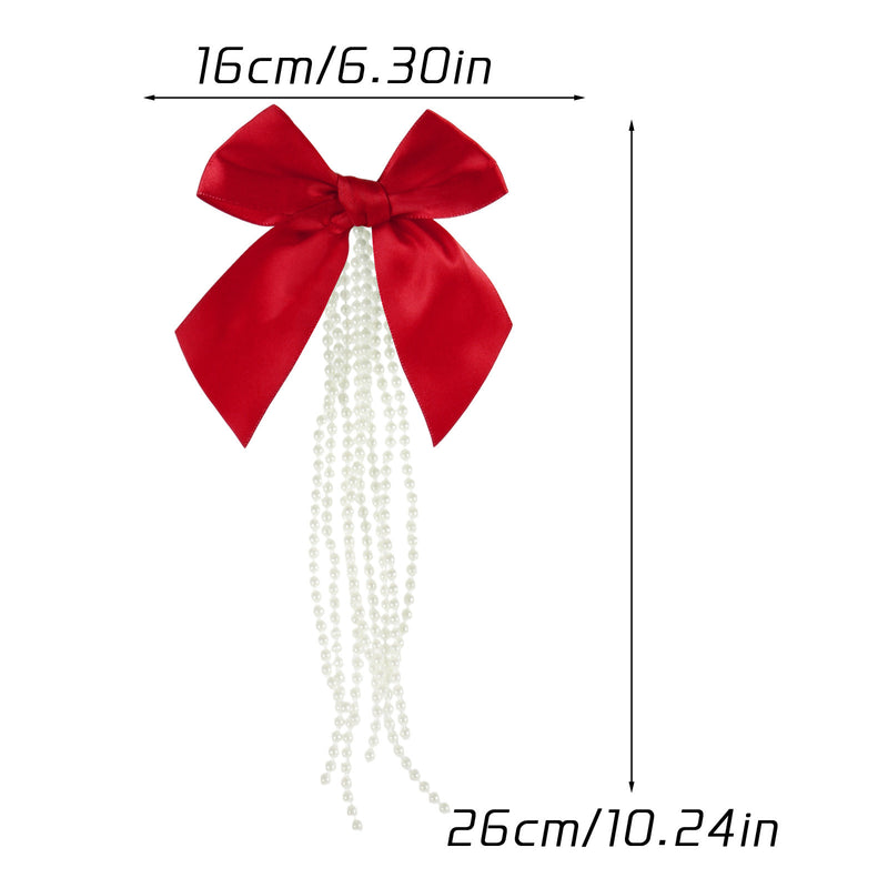 10" Pearl & Rhinestone Christmas Tree Bow Ornament, Elegant Holiday Decor for Home, Weddings & Parties, Bulk Discounts Available