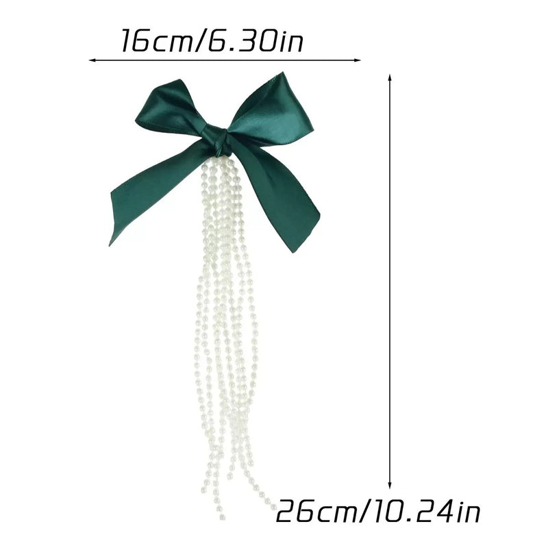 10" Pearl & Rhinestone Christmas Tree Bow Ornament, Elegant Holiday Decor for Home, Weddings & Parties, Bulk Discounts Available