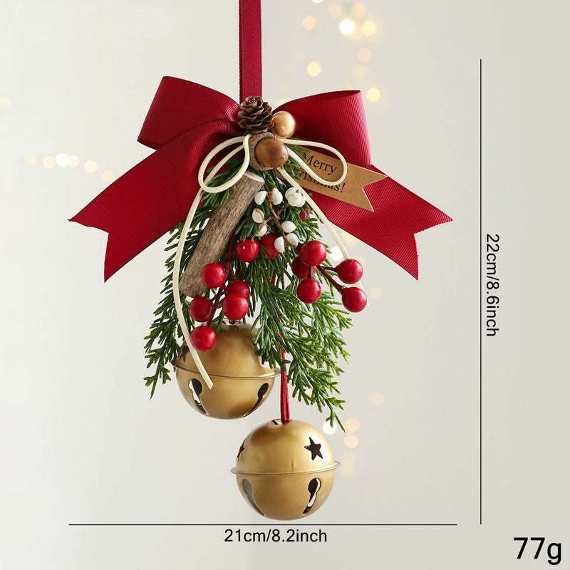 Luxury Christmas Bell Ornaments Set - 9 Styles for Door Hanging, Tree Decor, Window Display & Wall Hangings, Faux Floral Arrangements, Holiday Party Decor