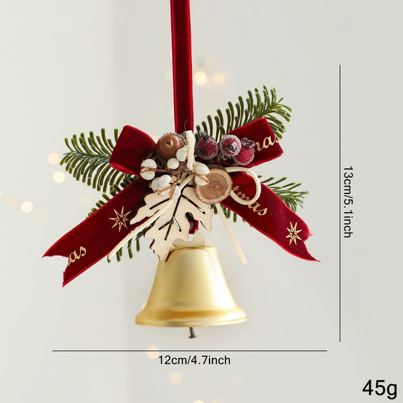 Luxury Christmas Bell Ornaments Set - 9 Styles for Door Hanging, Tree Decor, Window Display & Wall Hangings, Faux Floral Arrangements, Holiday Party Decor