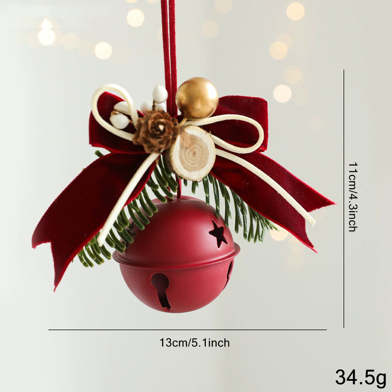 Luxury Christmas Bell Ornaments Set - 9 Styles for Door Hanging, Tree Decor, Window Display & Wall Hangings, Faux Floral Arrangements, Holiday Party Decor
