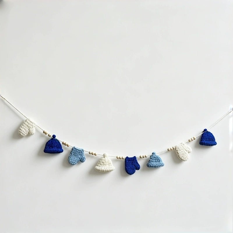 Handwoven Christmas Banner Garland, 79" Snowflake & Tree Holiday Decor, Reusable Party Decoration for Home, Wedding, Coffee Shop