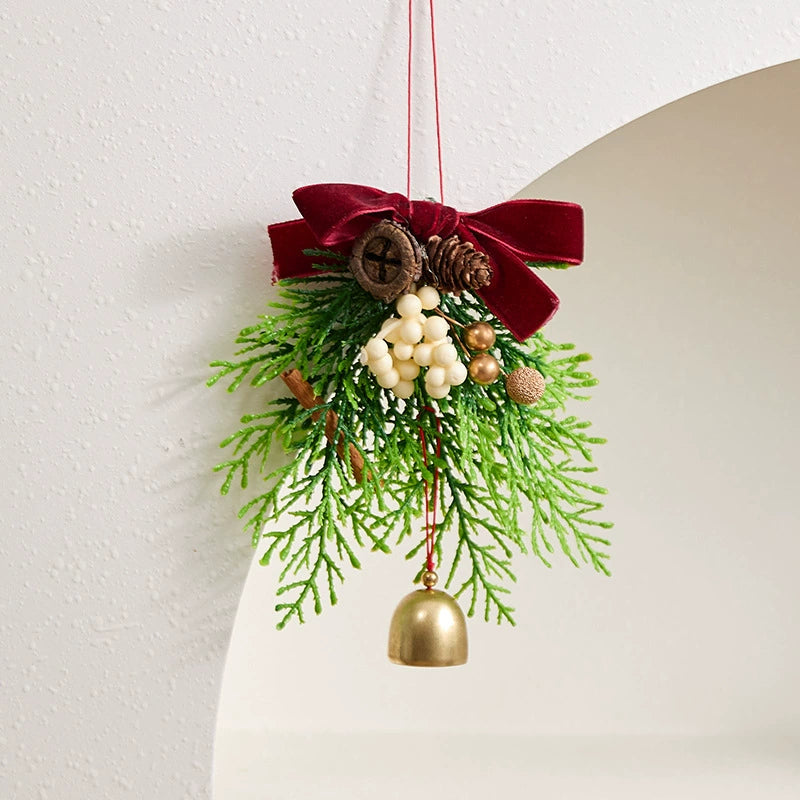 Christmas Bell & Bow Ornaments Set, 6.5" Holiday Decorations with Ribbon, 6 Styles for Tree, Mantel, Wreath & Gift Wrapping