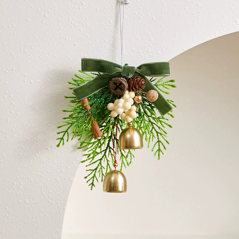 Christmas Bell & Bow Ornaments Set, 6.5" Holiday Decorations with Ribbon, 6 Styles for Tree, Mantel, Wreath & Gift Wrapping