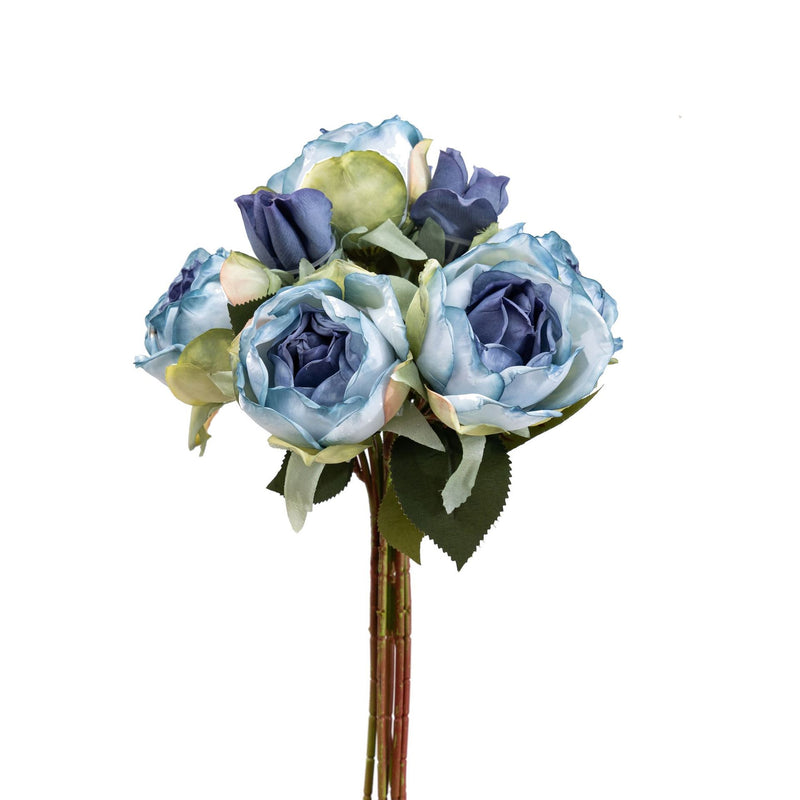 Silk Real-Touch Rose Bouquet, 11" Long with 10 Blooms (3" Each) – Wedding Centerpiece, Home Decor, Vase Arrangement, DIY Floral Design