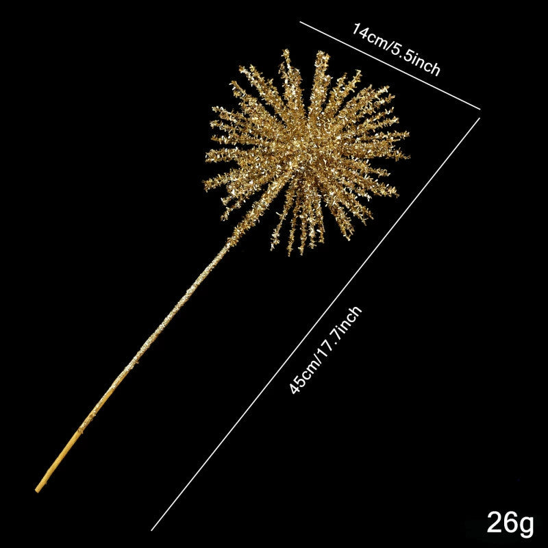 Christmas Glitter Spray Stems, 18" Foam Holiday Decor, Gold, White, Silver, Red, Perfect for Vases, Home Decor, Weddings & Seasonal Arrangements