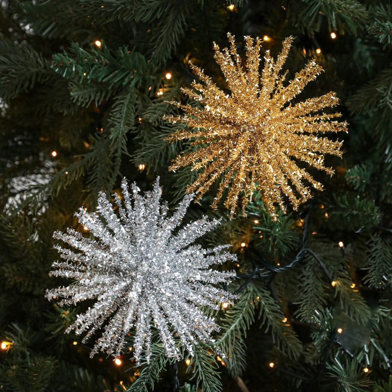 Christmas Glitter Spray Stems, 18" Foam Holiday Decor, Gold, White, Silver, Red, Perfect for Vases, Home Decor, Weddings & Seasonal Arrangements