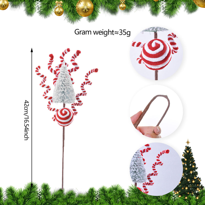 Set of 5 Realistic Christmas Lollipop Ornaments, DIY Holiday Decor for Tree, Wreaths & Centerpieces, Bulk Party Supplies (Red & White)