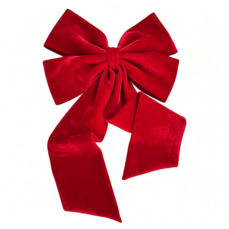 Oversized Red Velvet Bow Decoration, 44" Wide, Perfect for Christmas, Weddings, and Festive Events, Home Decor, DIY Projects
