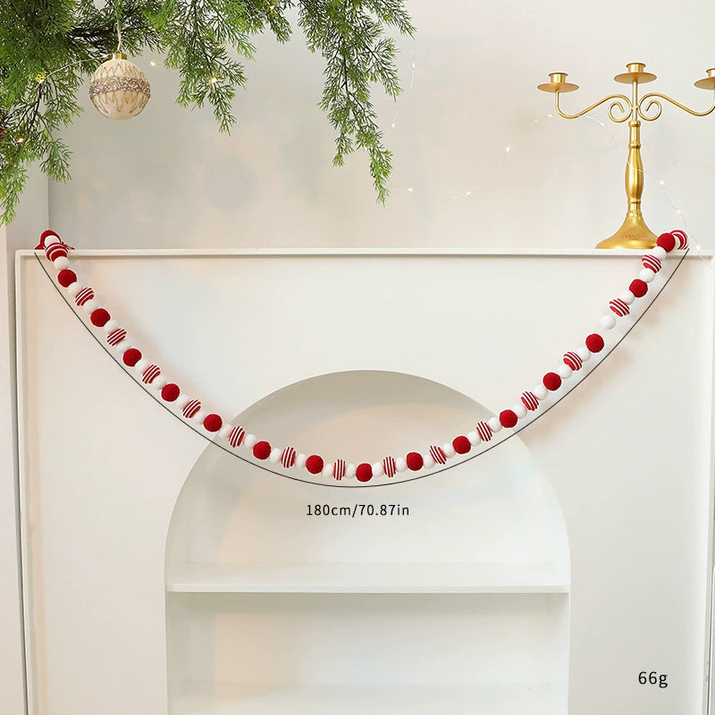 Bow Garland Christmas Tree Decor, 71" Festive Ribbon Banner, Holiday Party, Wedding, Home Decor