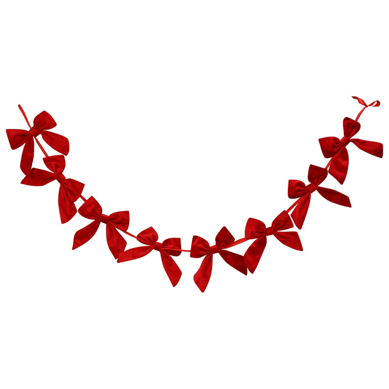 Bow Garland Christmas Tree Decor, 71" Festive Ribbon Banner, Holiday Party, Wedding, Home Decor