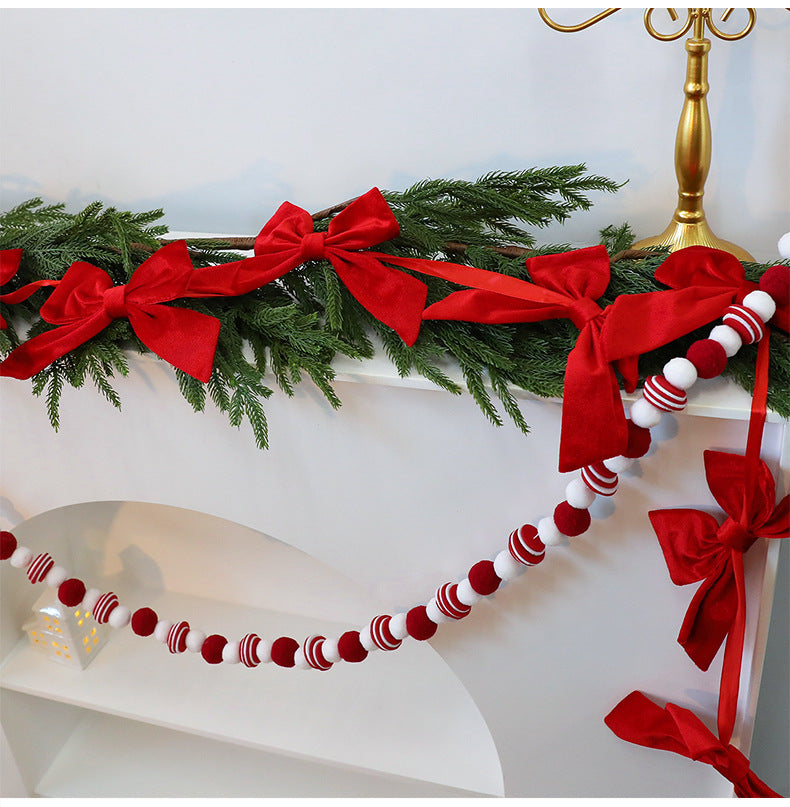 Bow Garland Christmas Tree Decor, 71" Festive Ribbon Banner, Holiday Party, Wedding, Home Decor