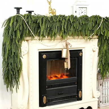 Christmas Norfolk Pine Garland, 106" PE Artificial Pine Garland, Holiday Decor, Indoor Vase Arrangement, Wedding & Event Decor