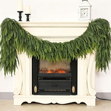 Christmas Norfolk Pine Garland, 106" PE Artificial Pine Garland, Holiday Decor, Indoor Vase Arrangement, Wedding & Event Decor