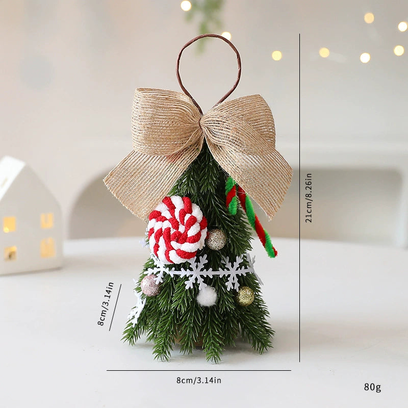 Mini Christmas Tree Ornaments, 8" Height, Realistic Faux Greenery, Perfect for DIY Holiday Decor, Wedding Centerpieces, Home Styling