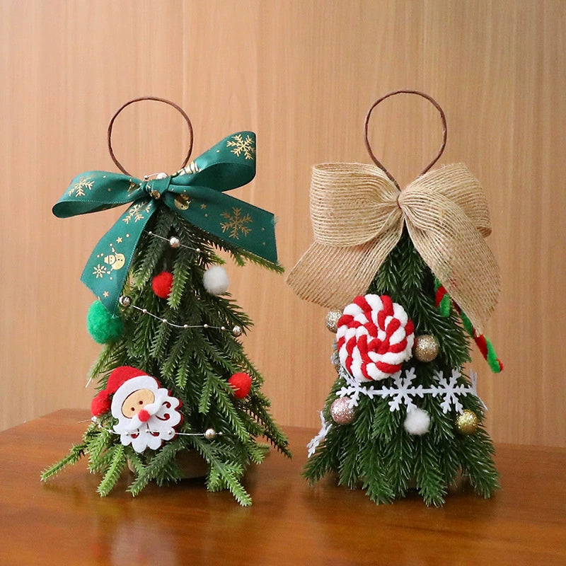 Mini Christmas Tree Ornaments, 8" Height, Realistic Faux Greenery, Perfect for DIY Holiday Decor, Wedding Centerpieces, Home Styling