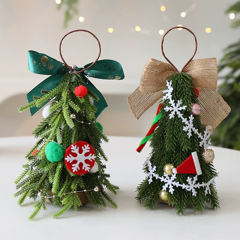 Mini Christmas Tree Ornaments, 8" Height, Realistic Faux Greenery, Perfect for DIY Holiday Decor, Wedding Centerpieces, Home Styling