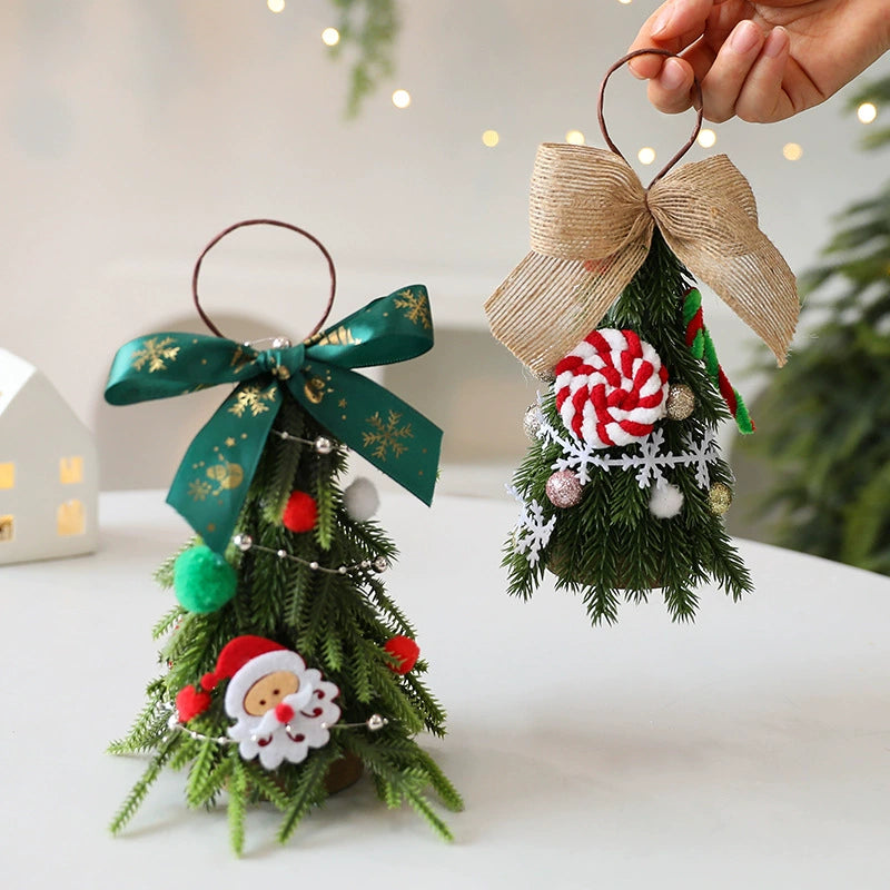 Mini Christmas Tree Ornaments, 8" Height, Realistic Faux Greenery, Perfect for DIY Holiday Decor, Wedding Centerpieces, Home Styling