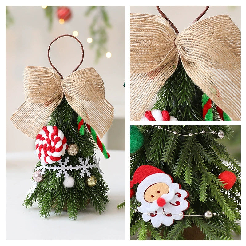 Mini Christmas Tree Ornaments, 8" Height, Realistic Faux Greenery, Perfect for DIY Holiday Decor, Wedding Centerpieces, Home Styling