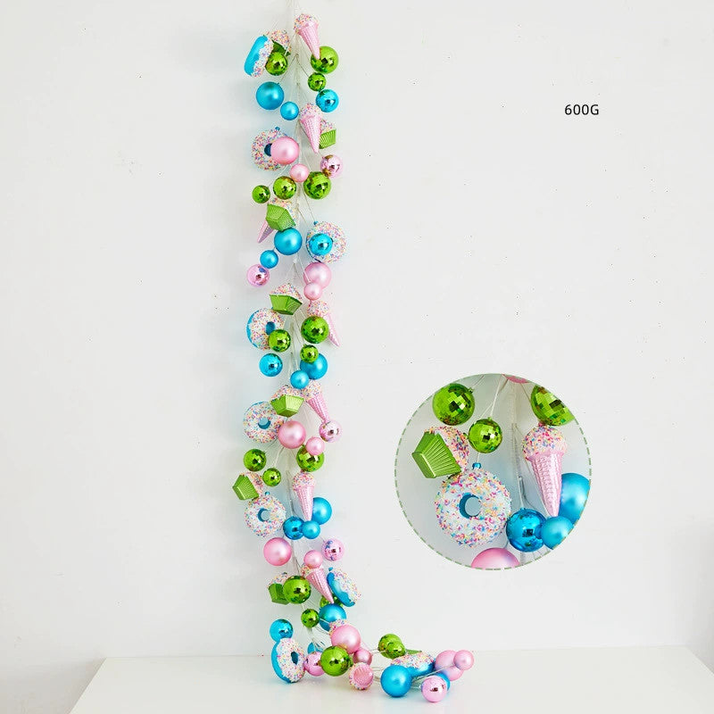 Christmas Light-Up Ball Garland, 71" Length, 8 Styles, Holiday Decor for Home, Wedding, Party, Office & Store Displays