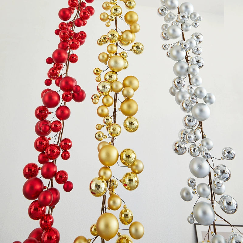 Christmas Light-Up Ball Garland, 71" Length, 8 Styles, Holiday Decor for Home, Wedding, Party, Office & Store Displays