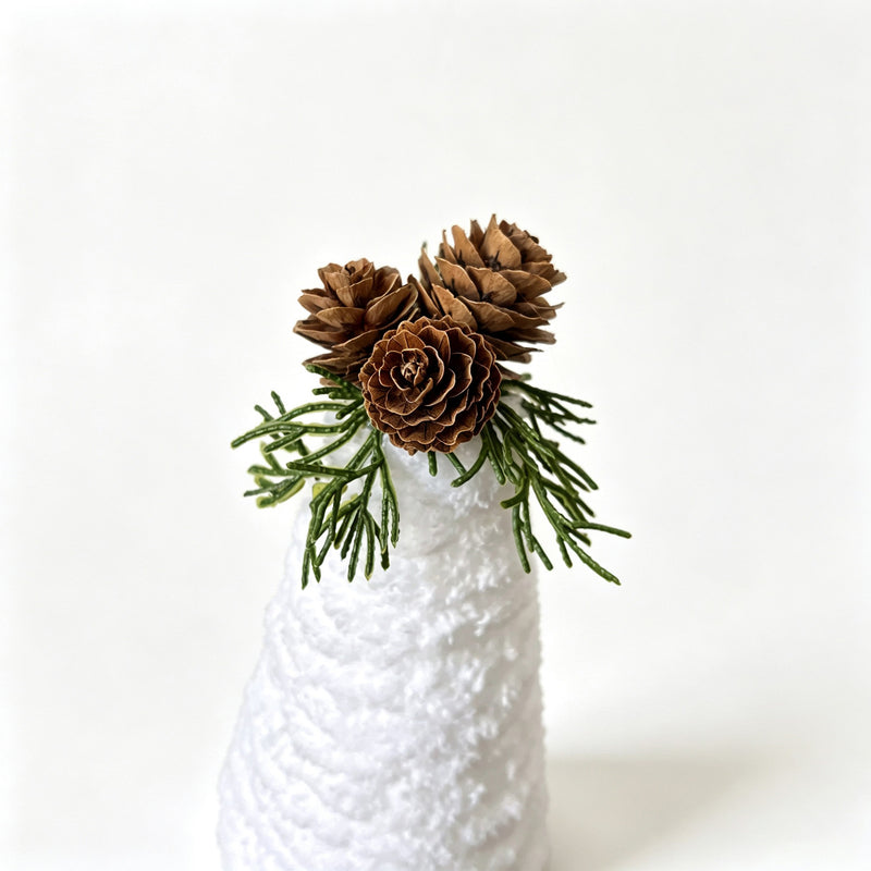 Realistic Christmas Pinecone Decor Set, 8" Large & 7" Small, Faux Fur Christmas Tree Arrangement, Perfect for Holiday Tables, Mantels, and Festive Displays